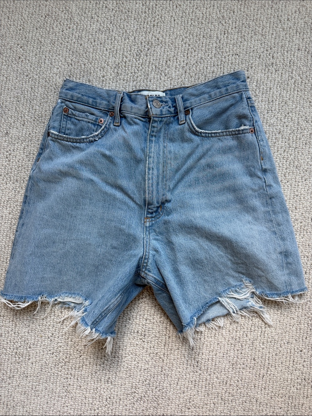 Agolde Stella High-Rise Denim Shorts - Agreement - size 27 - Picture 2 of 5